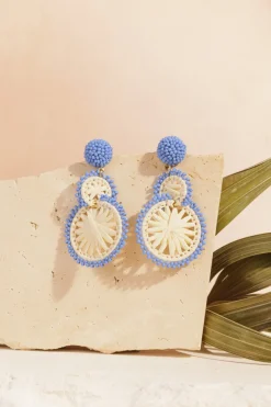 Clearance Des Petit Hauts Boucles D'Oreilles Pepitcho ECRU/BLEU