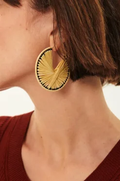 Outlet Des Petit Hauts Boucles D'Oreilles Pitchata NATUREL/NOIR