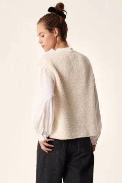 Outlet Des Petit Hauts Gilet sans manches Achille ECRU