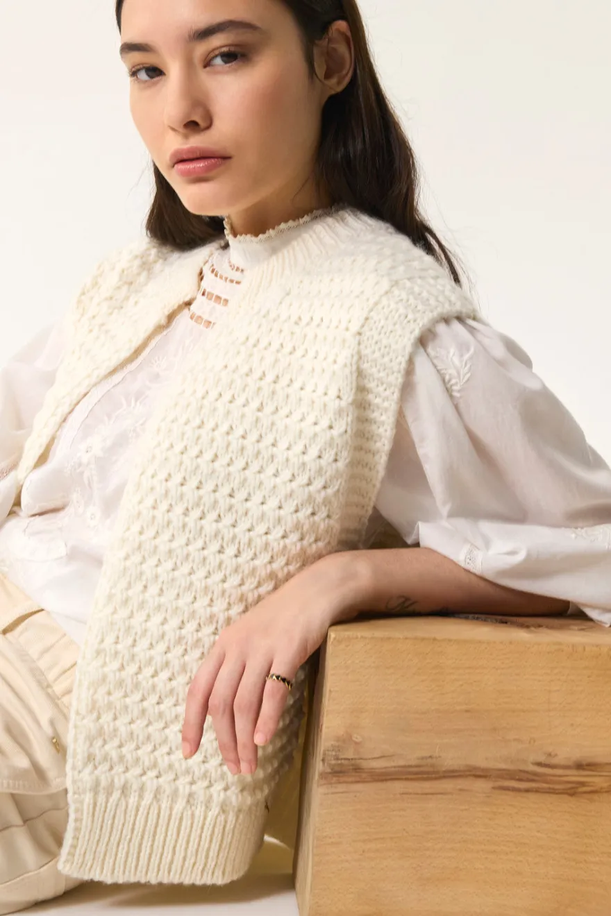 Outlet Des Petit Hauts Gilet sans manches Aster CREME