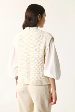 Outlet Des Petit Hauts Gilet sans manches Aster CREME