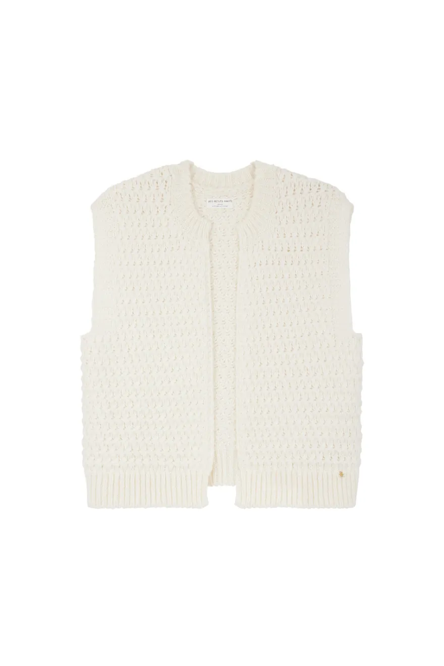 Outlet Des Petit Hauts Gilet sans manches Aster CREME