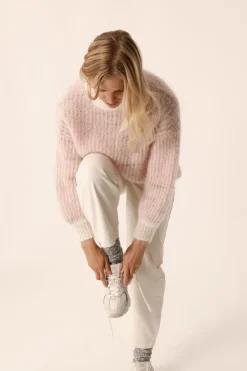Outlet Des Petit Hauts Pull Albertine ECRU/BRUME POUDRE