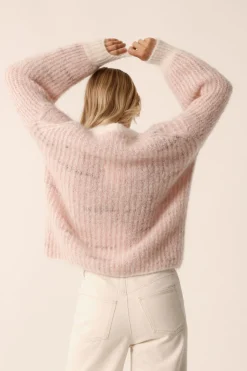 Outlet Des Petit Hauts Pull Albertine ECRU/BRUME POUDRE