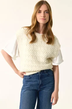 Outlet Des Petit Hauts Pull sans manches Astrid CREME