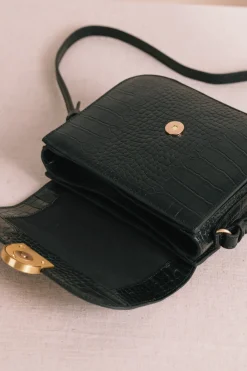 Sale Des Petit Hauts Sac Lenny CROCO NOIR