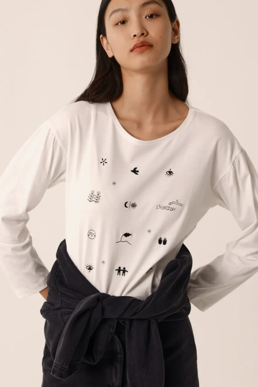 Online Des Petit Hauts Tee-shirt Janana ECRU