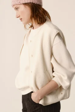 Des Petit Hauts Veste maille sans manches Zlata CREME