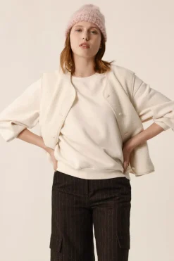 Des Petit Hauts Veste maille sans manches Zlata CREME