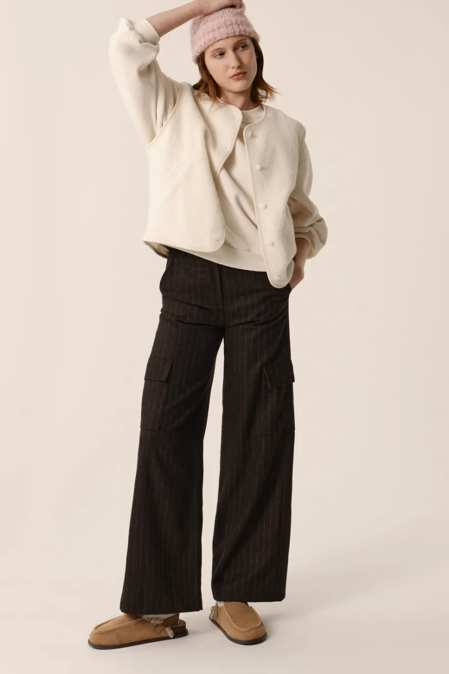 Des Petit Hauts Veste maille sans manches Zlata CREME